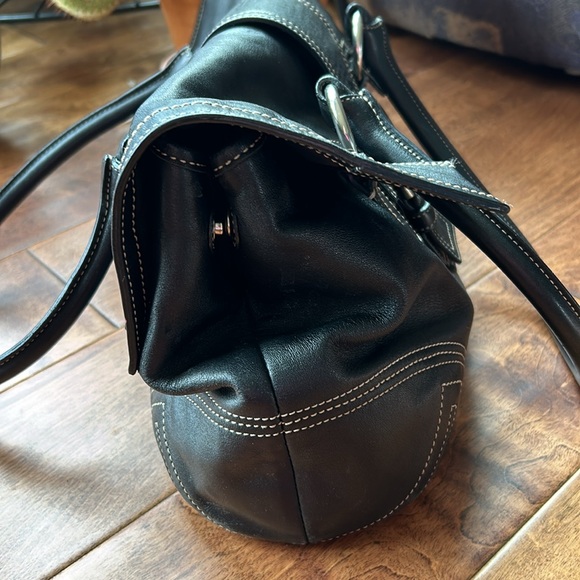 Coach Vintage Shoulder Bag, Black Leather with Chrome Hardware. Lovingly Used. - Picture 2 of 8